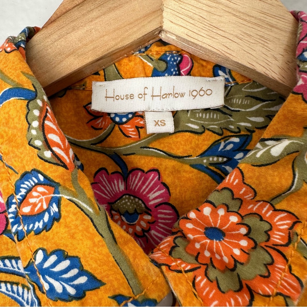 House of Harlow 1960 Cheyna Orange Floral Dress Front Tie open front midi XS - Picture 9 of 16